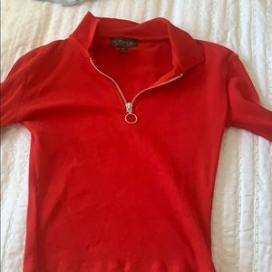 Topshop red half zip